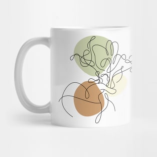 Flower Bouquet Shape Minimalist Line Art Drawing Mug